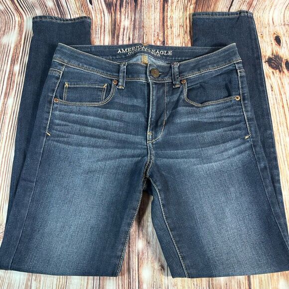 American Eagle SUPER SKINNY Womens Size 6 Mid Rise Blue Jeans Denim Pants 29x29 - Picture 4 of 11
